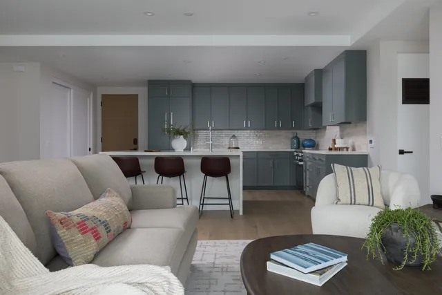 a living room with furniture and a couch