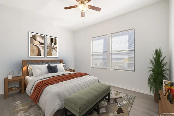 a bed room with a bed and a window