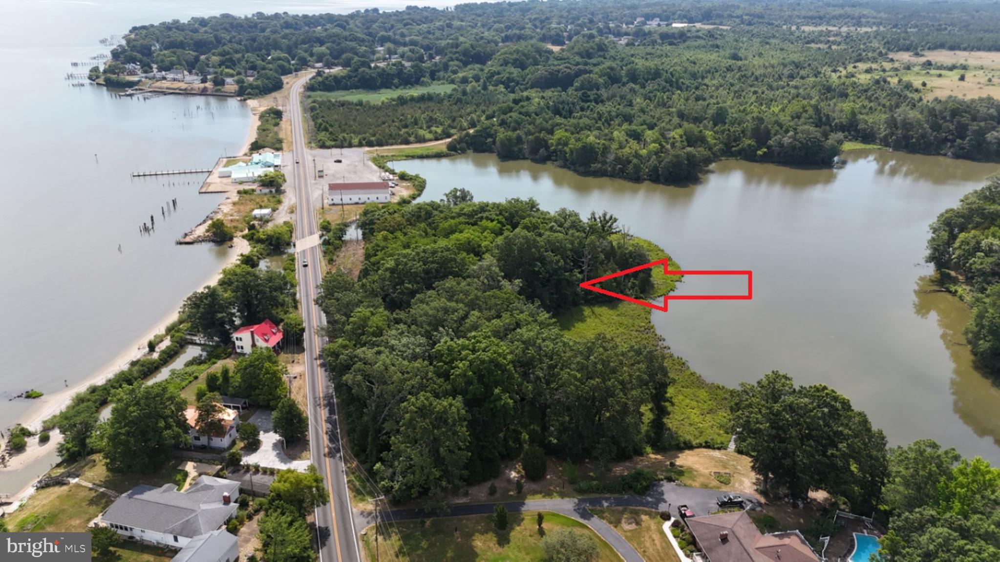 0 Ridge Road Colonial Beach, VA 22443 - Photo 2 of 15 an aerial view of lake and residential houses with outdoor space