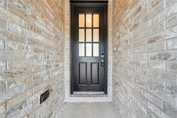 a view of wooden door