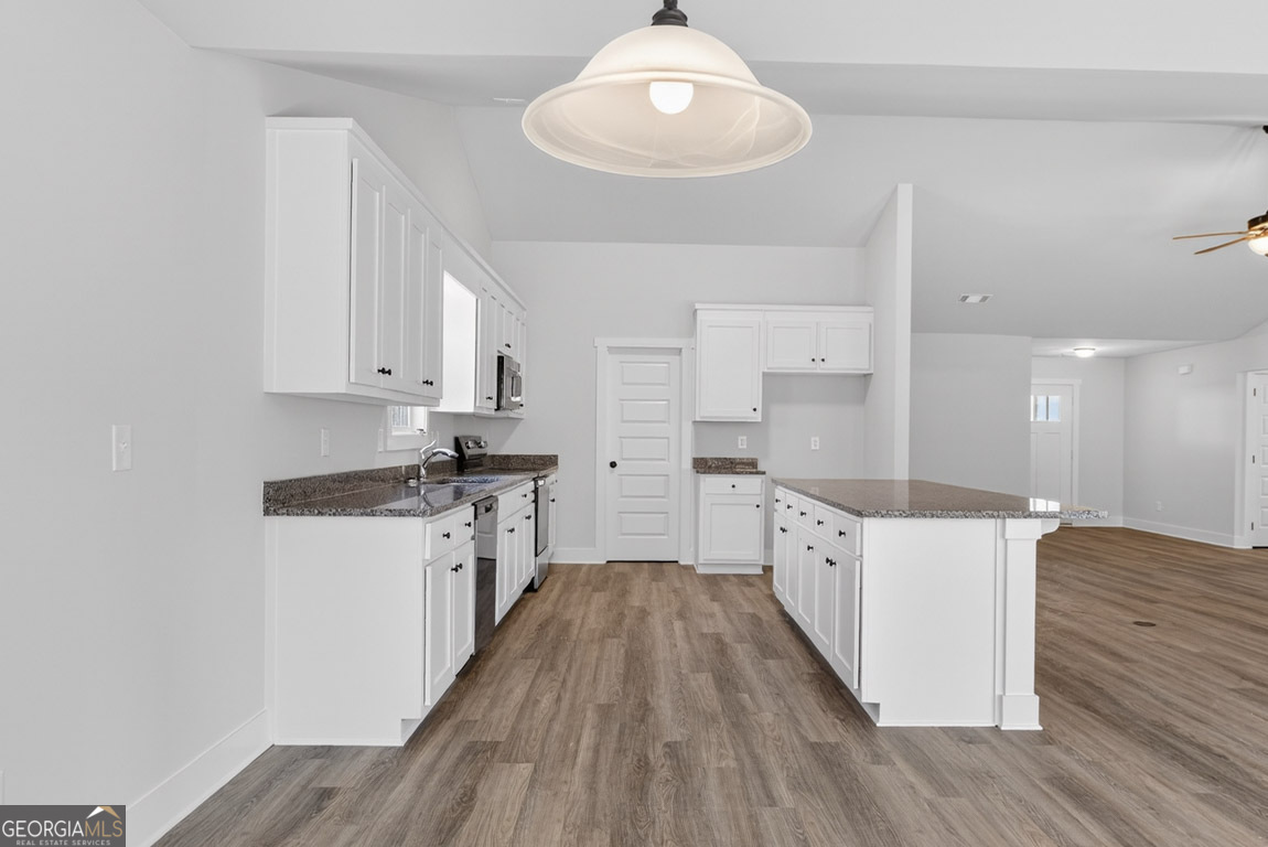 110 Chad Walk, Unit 56 Statham, GA 30666 - Photo 15 of 53 a large kitchen with cabinets wooden floor and stainless steel appliances