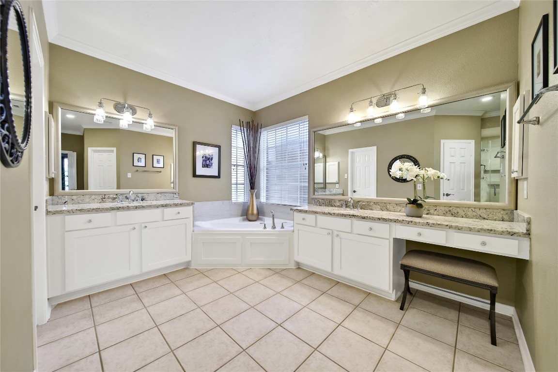 3622 Chessnut Glen Drive Spring, TX 77388 - Photo 20 of 38 a large bathroom with a granite countertop sink mirror and a