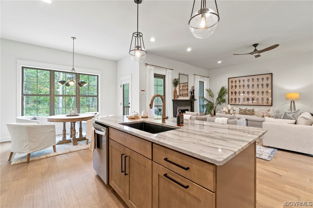 11734 Kings Pond Drive Providence Forge, VA 23140 - Photo 8 of 17 a kitchen with center island and windows
