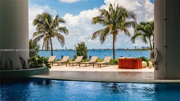 a view of outdoor space with seating area