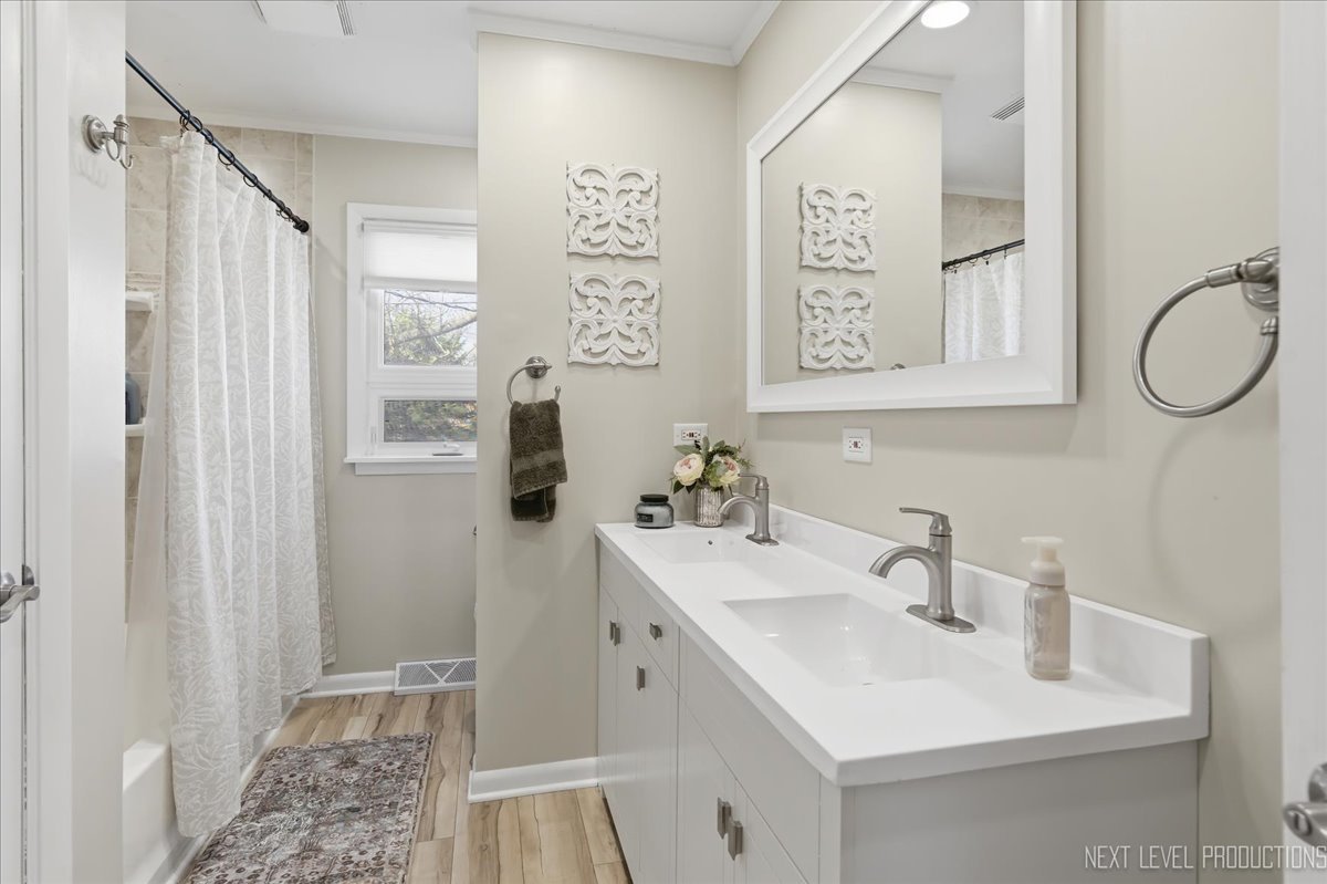 1209 Laurel Lane Naperville, IL 60540 - Photo 10 of 28 a bathroom with a sink and a mirror