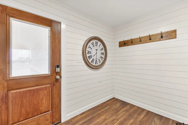 a view of a door and a window in a room