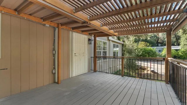 a view of porch with deck