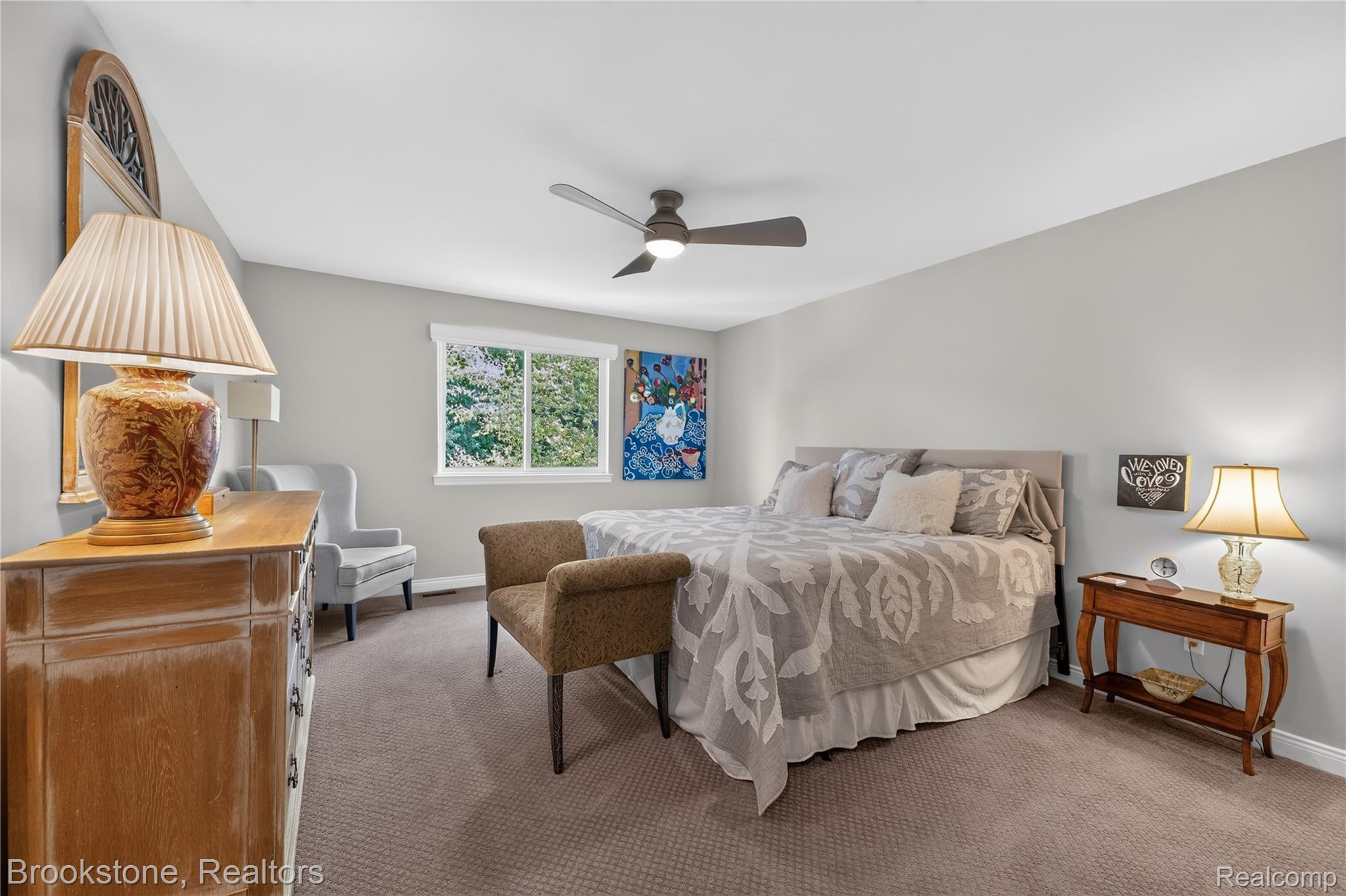 2167 Sanctuary Court Rochester, MI 48309 - Photo 55 of 68 Spacious room featuring neutral carpeting, a ceiling fan with integrated lighting, and light gray wall finishes