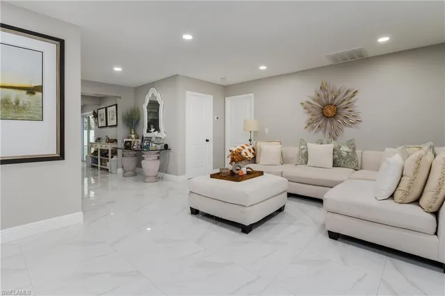 a living room with furniture