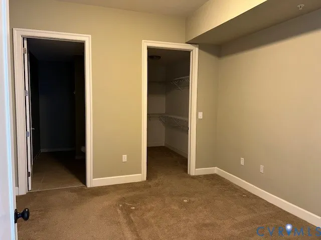 an empty room with closet