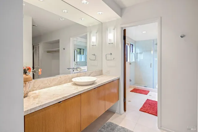 a view of a back yard with an outdoor space