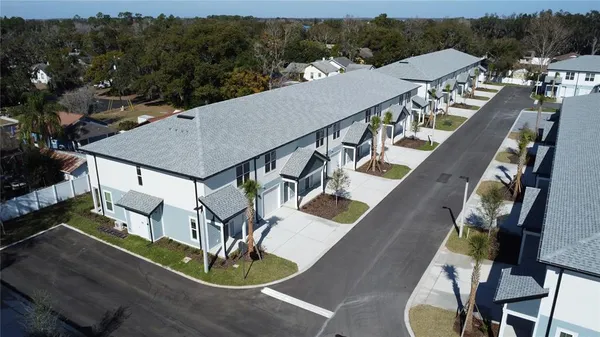 an aerial view of a house having outdoor space