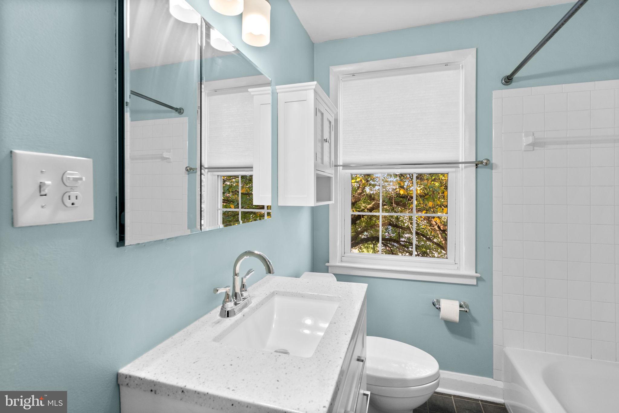 324 Stanmore Road Baltimore, MD 21212 - Photo 21 of 40 a bathroom with a toilet a sink and a mirror