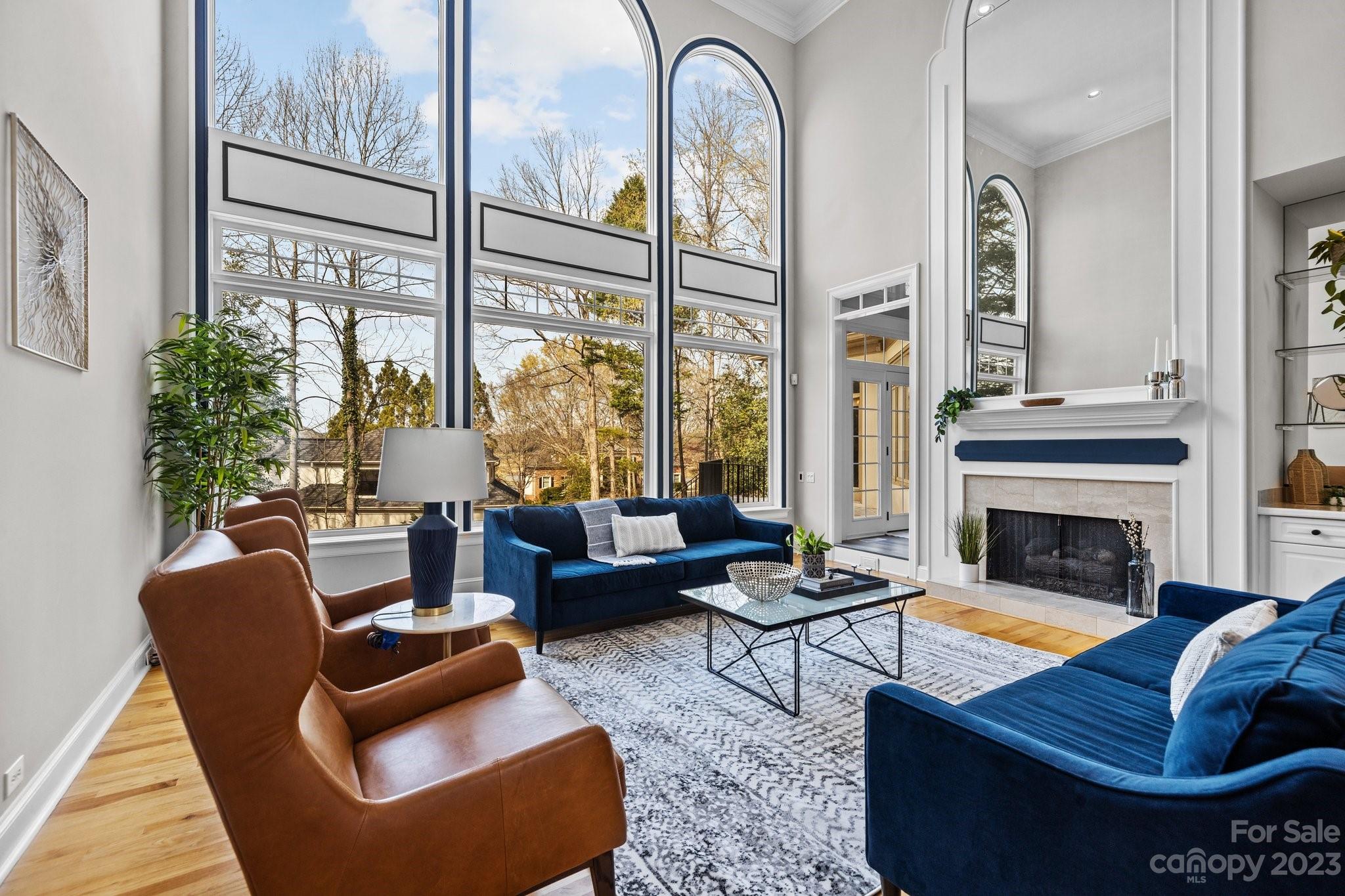 4732 Old Course Drive Charlotte, NC 28277 - Photo 10 of 48 a living room with furniture fireplace and potted plants