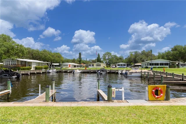 a view of a lake with boats