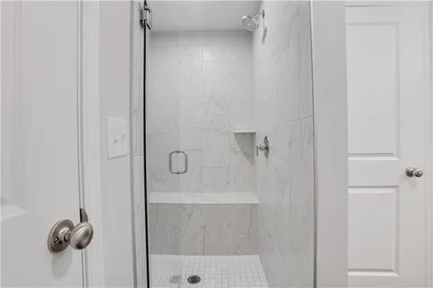 a bathroom with a shower