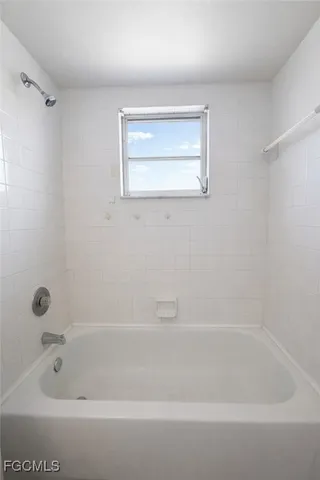 a bathroom with a tub