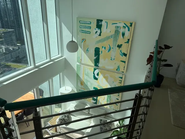 a balcony with couch