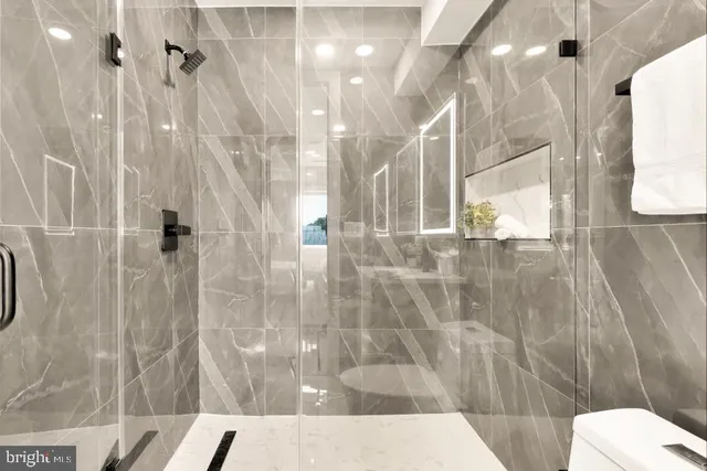 a bathroom with a shower
