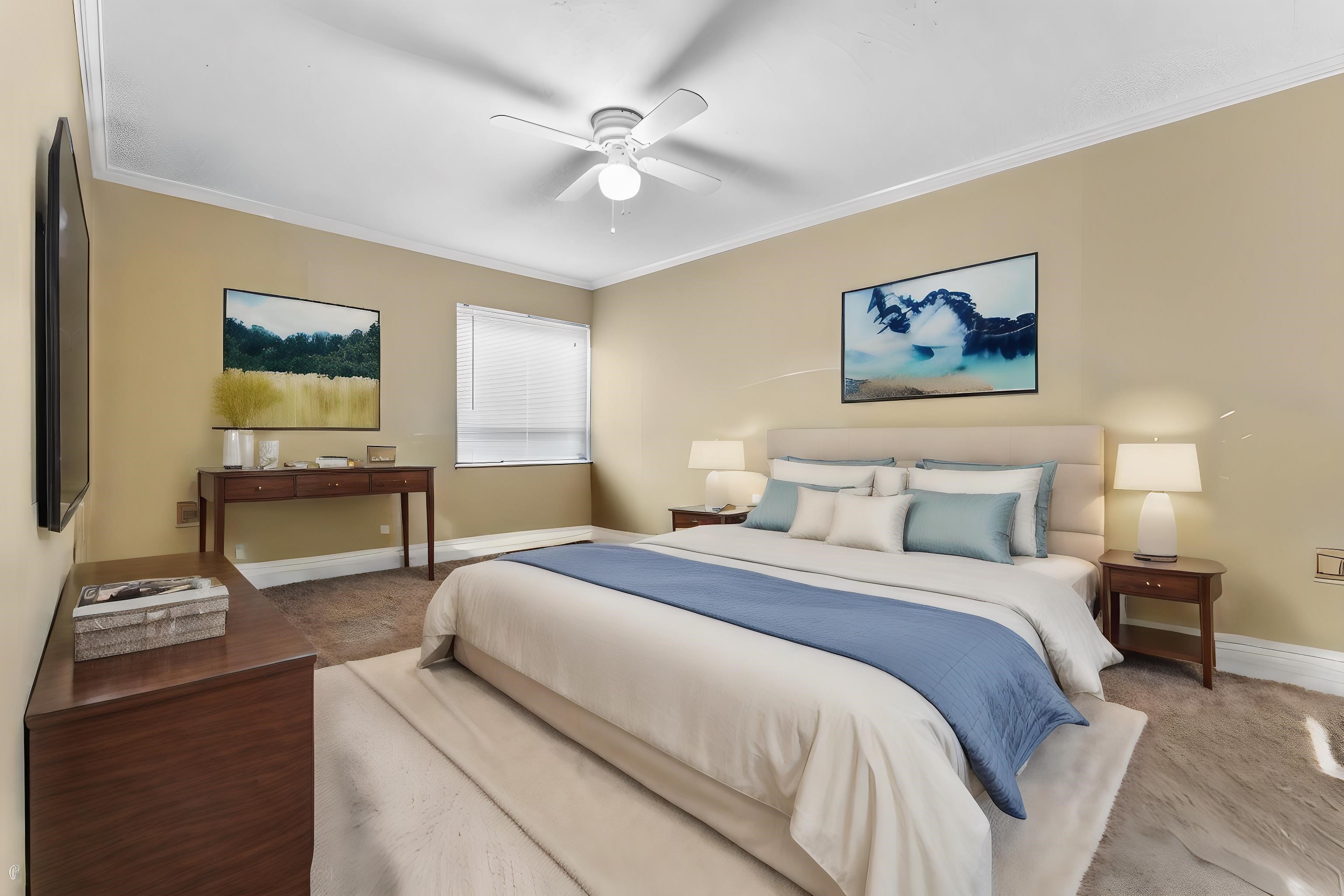 3118 Knob Hill Road Lakeland, TN 38002 - Photo 18 of 27 Bedroom with ceiling fan and ornamental molding