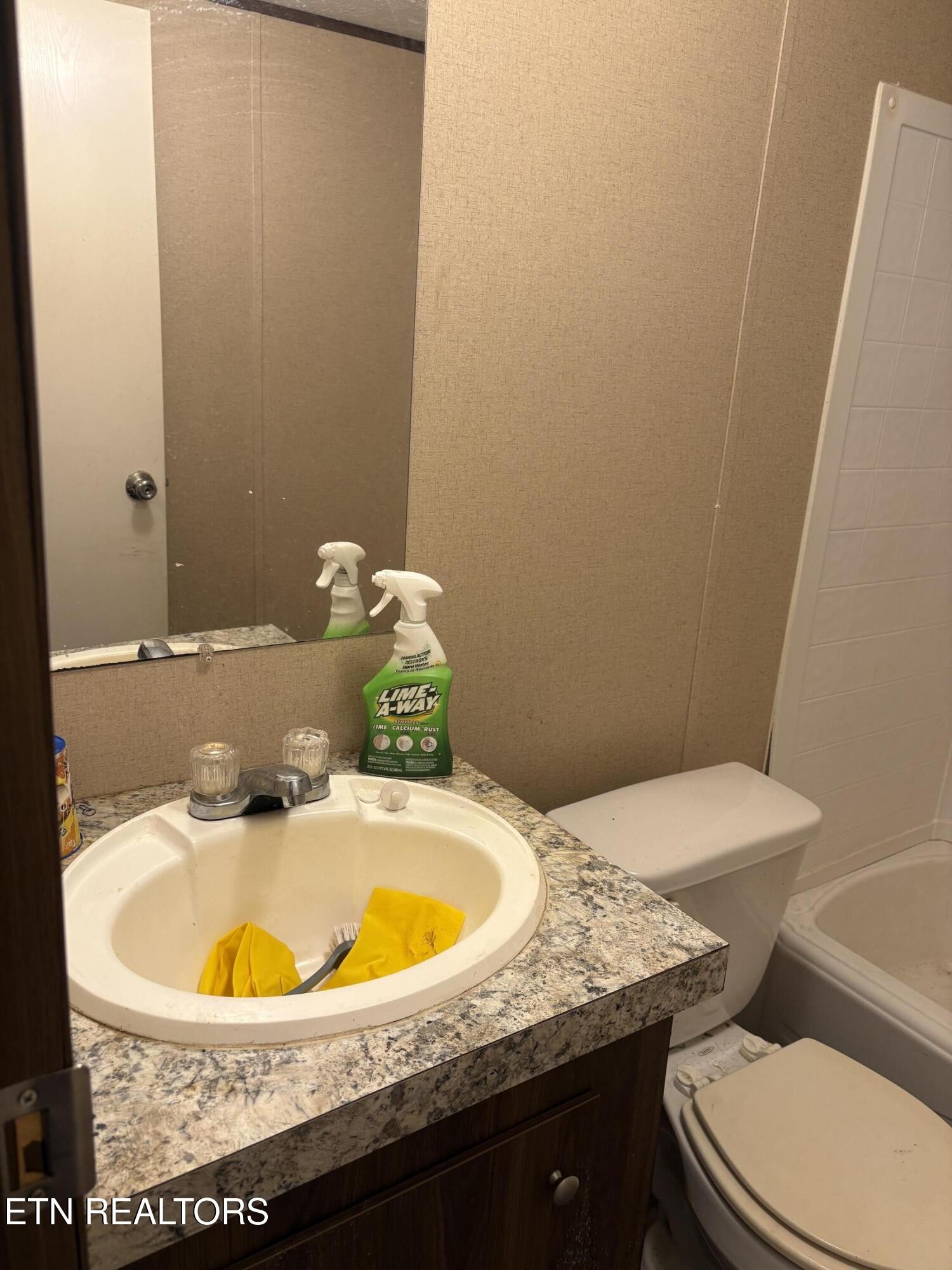 106 Swafford Road Spring City, TN 37381 - Photo 15 of 19 a bathroom with a granite countertop sink and a mirror
