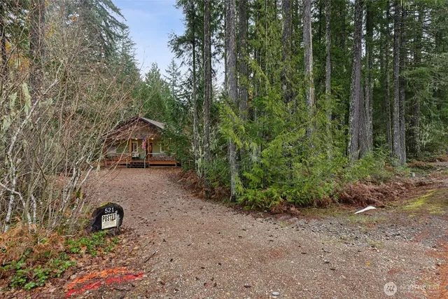 a backyard of a house with lots of green space