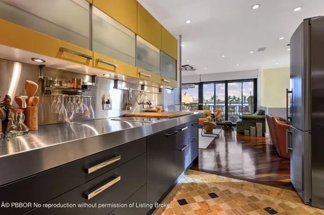 a kitchen with lots of counter top space