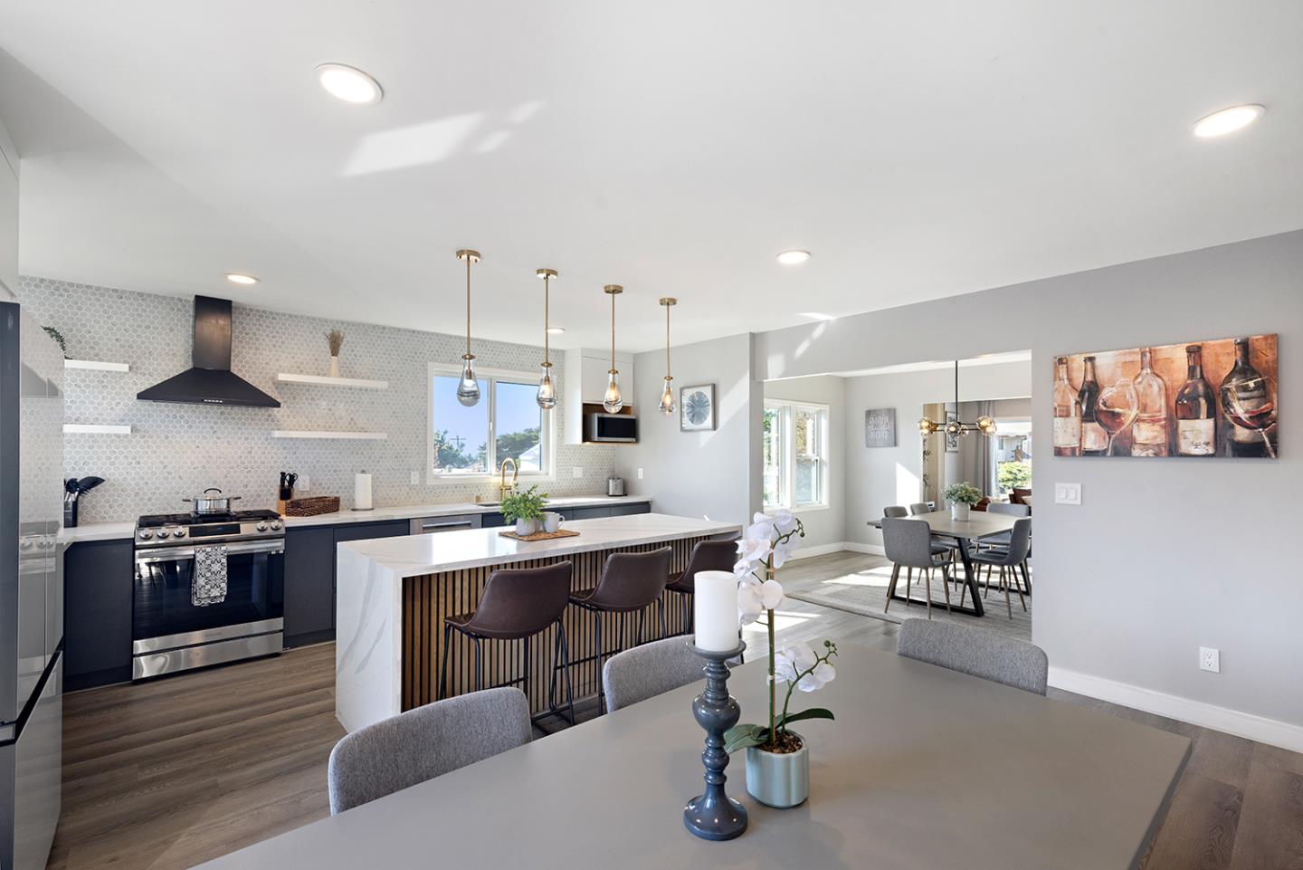 488 Monterey Road Pacifica, CA 94044 - Photo 27 of 78 a kitchen with stainless steel appliances kitchen island granite countertop a sink and cabinets