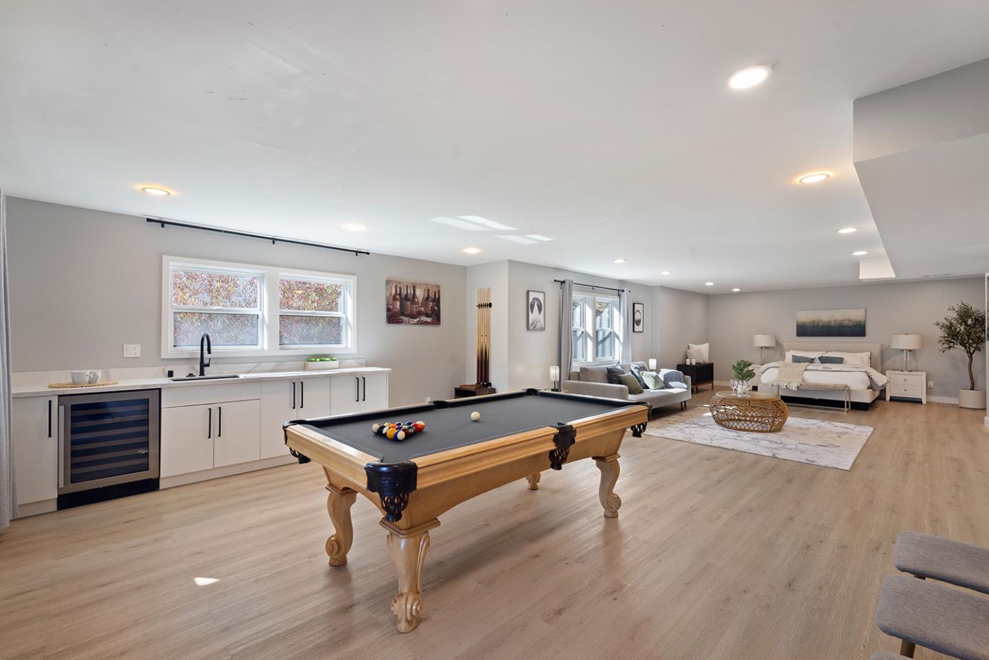 488 Monterey Road Pacifica, CA 94044 - Photo 55 of 78 a living room with furniture a flat screen tv and kitchen view