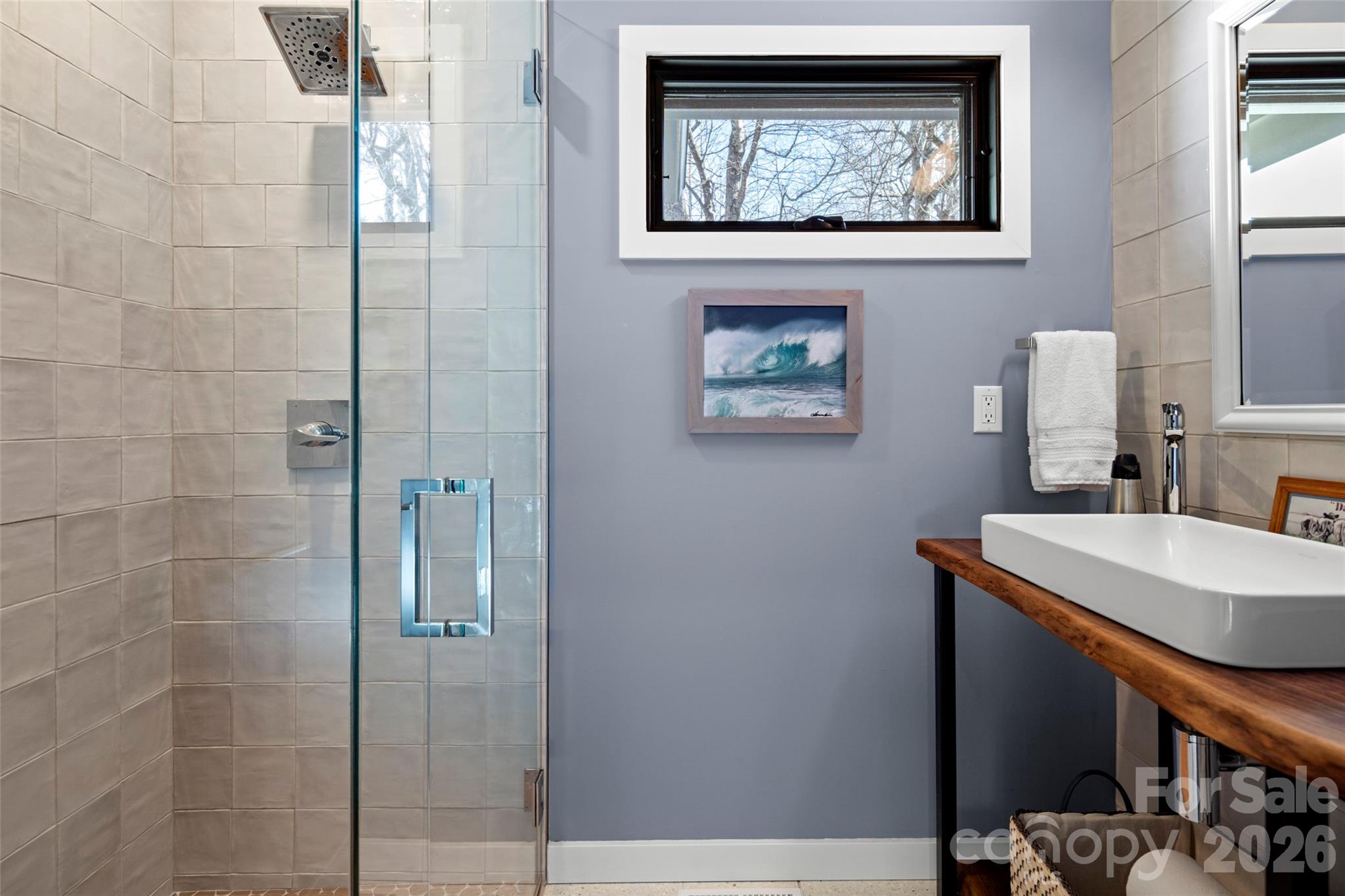 1202 Davis Mountain Road Hendersonville, NC 28739 - Photo 20 of 43 a bathroom with a sink and a mirror