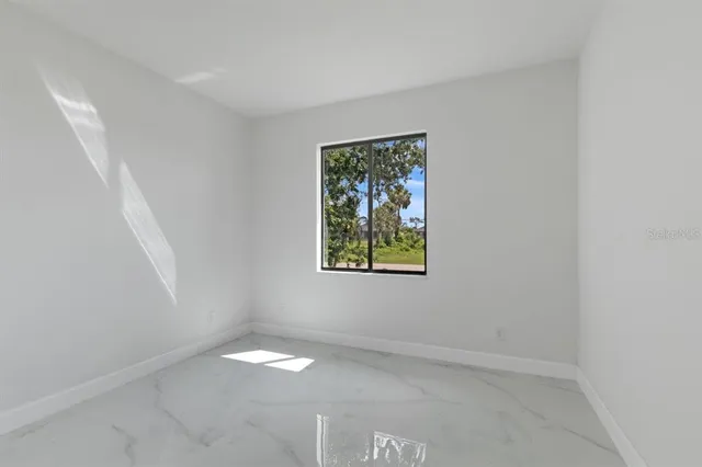 an empty room with a window