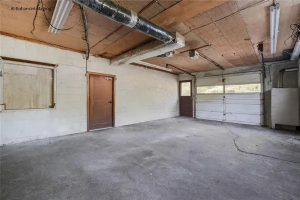 a view of a garage