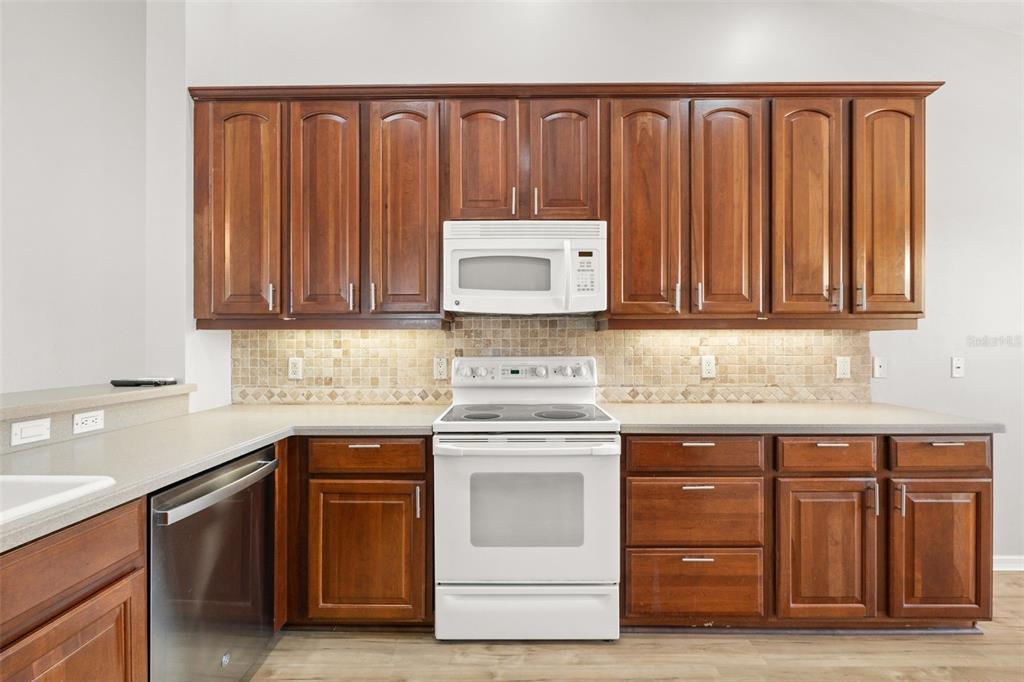 7187 Boca Grove Place, Unit 201 Lakewood Ranch, FL 34202 - Photo 6 of 48 a kitchen with granite countertop a sink and a stove