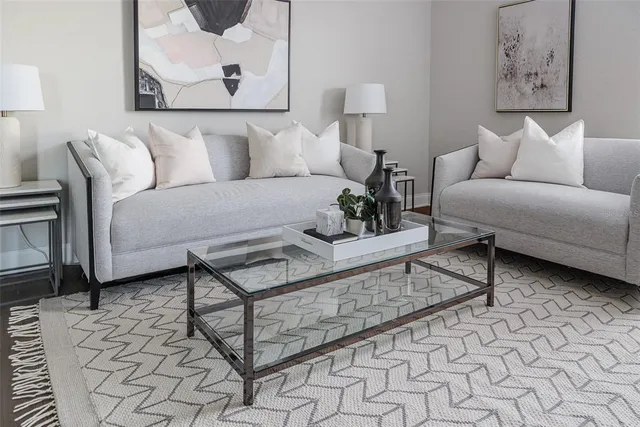 a living room with furniture