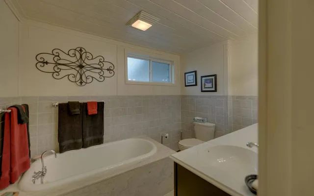 a bathroom with a sink and a tub