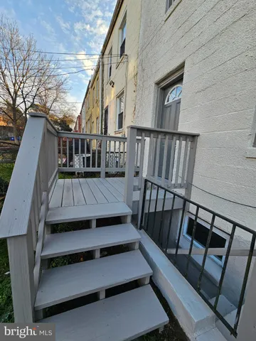 a view of wooden balcony