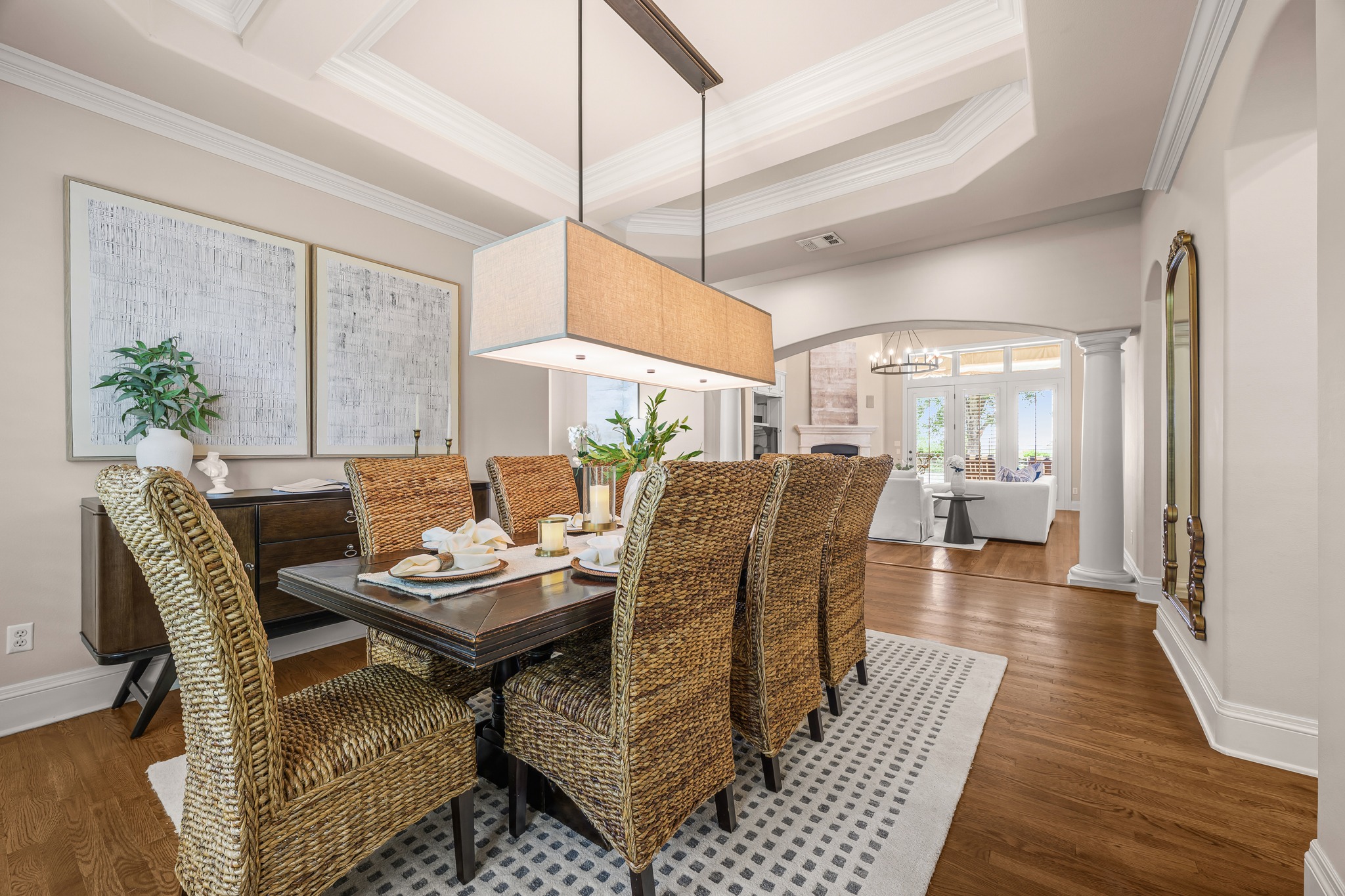 5200 Rico Cove Austin, TX 78731 - Photo 7 of 40 Elegant crown molding and a deep tray ceiling crown this classic formal dining space.