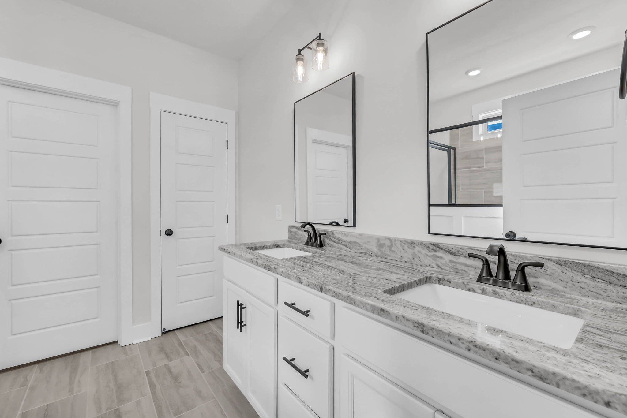 419 Blue Ridge Clarksville, TN 37043 - Photo 25 of 48 a bathroom with a granite countertop sink and a mirror