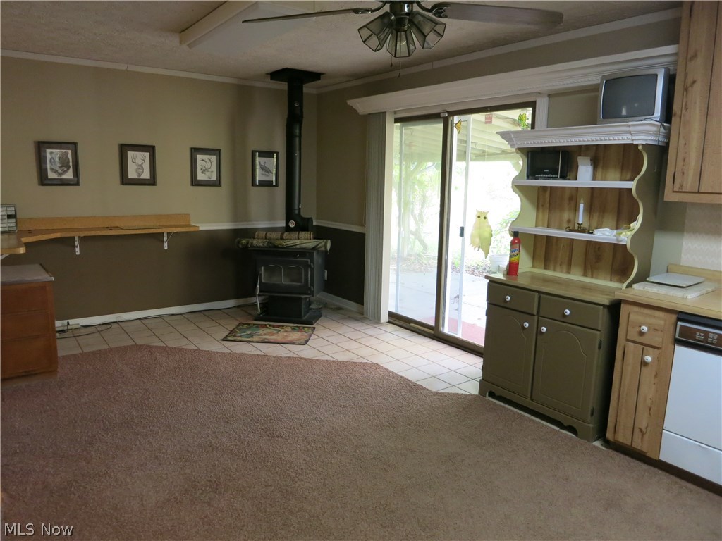 6355 Neff Road Valley City, OH 44280 - Photo 5 of 17 Large eat in kitchen. Woodburning stove