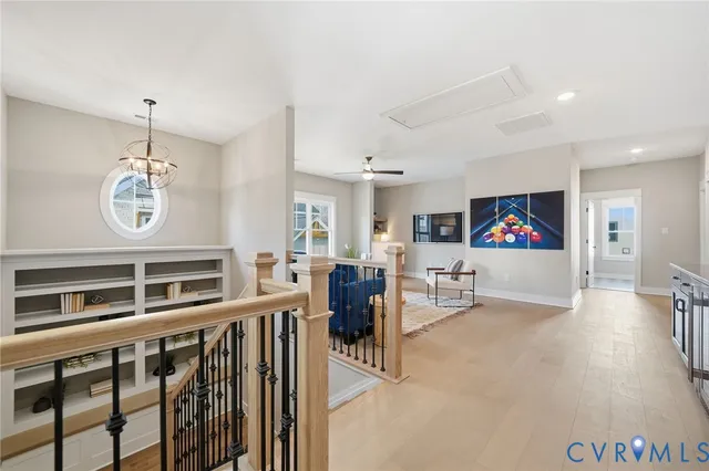 a view of a living room and dining room