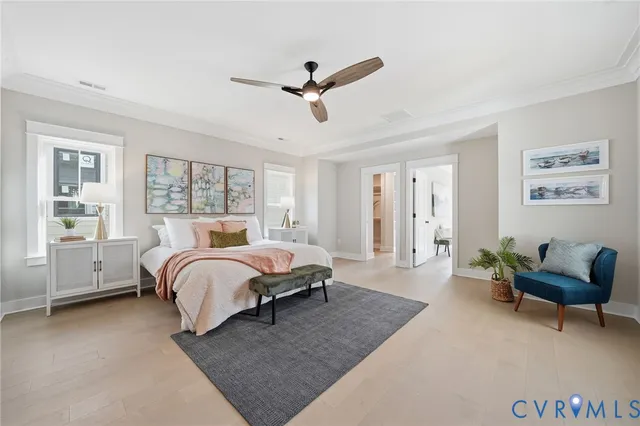 a bed room with a bed and a couch