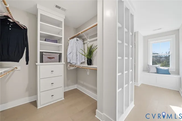 walk in closet with window