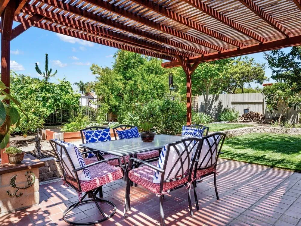1591 Madrid Drive Vista, CA 92081 - Photo 33 of 40 a view of patio with table and chairs and potted plants