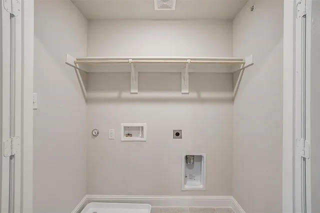 a view of small space with racks on the wall