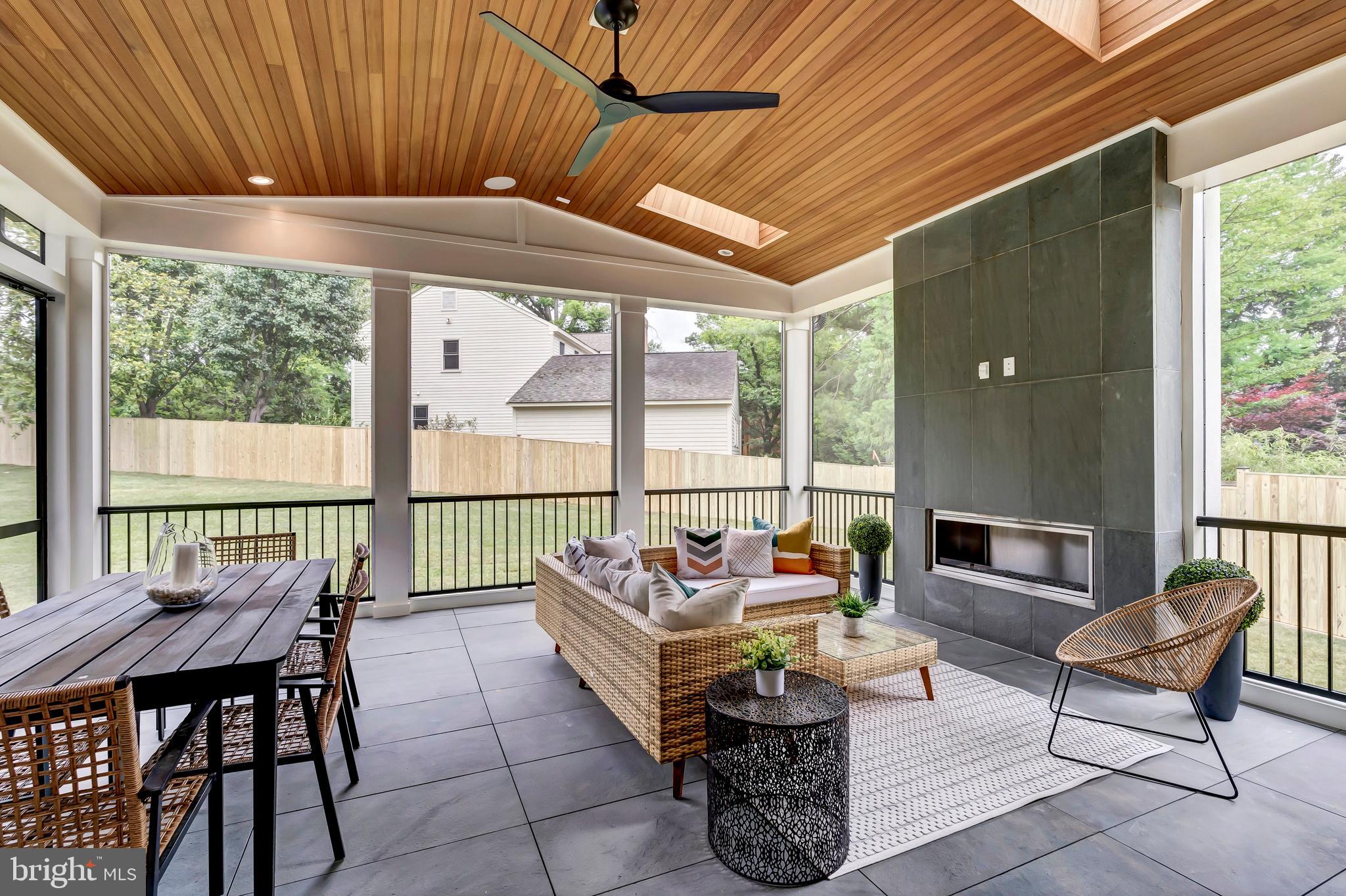5425 Moorland Lane Bethesda, MD 20814 - Photo 30 of 79 Screened Porch with Fireplace