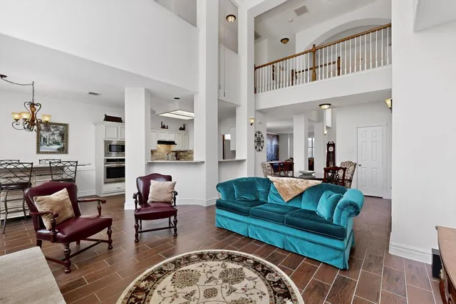 a living room with furniture