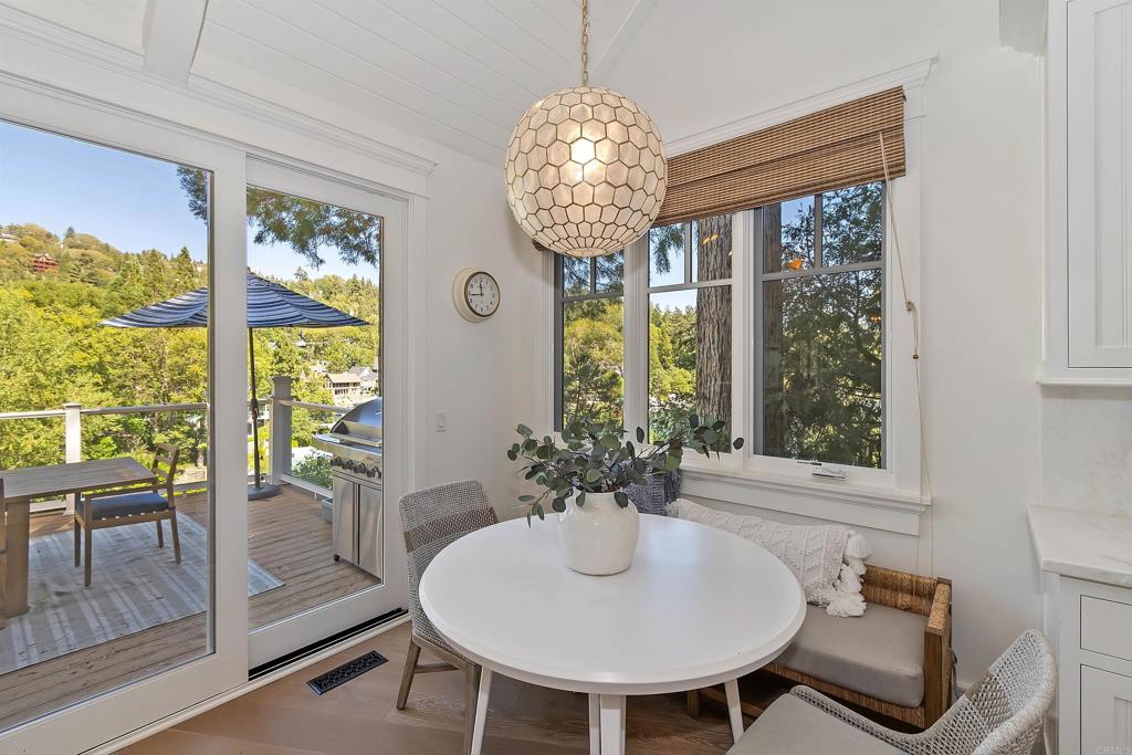 27567 West Shore Road Lake Arrowhead, CA 92352 - Photo 9 of 62 a view of a dining room with furniture window and outside view