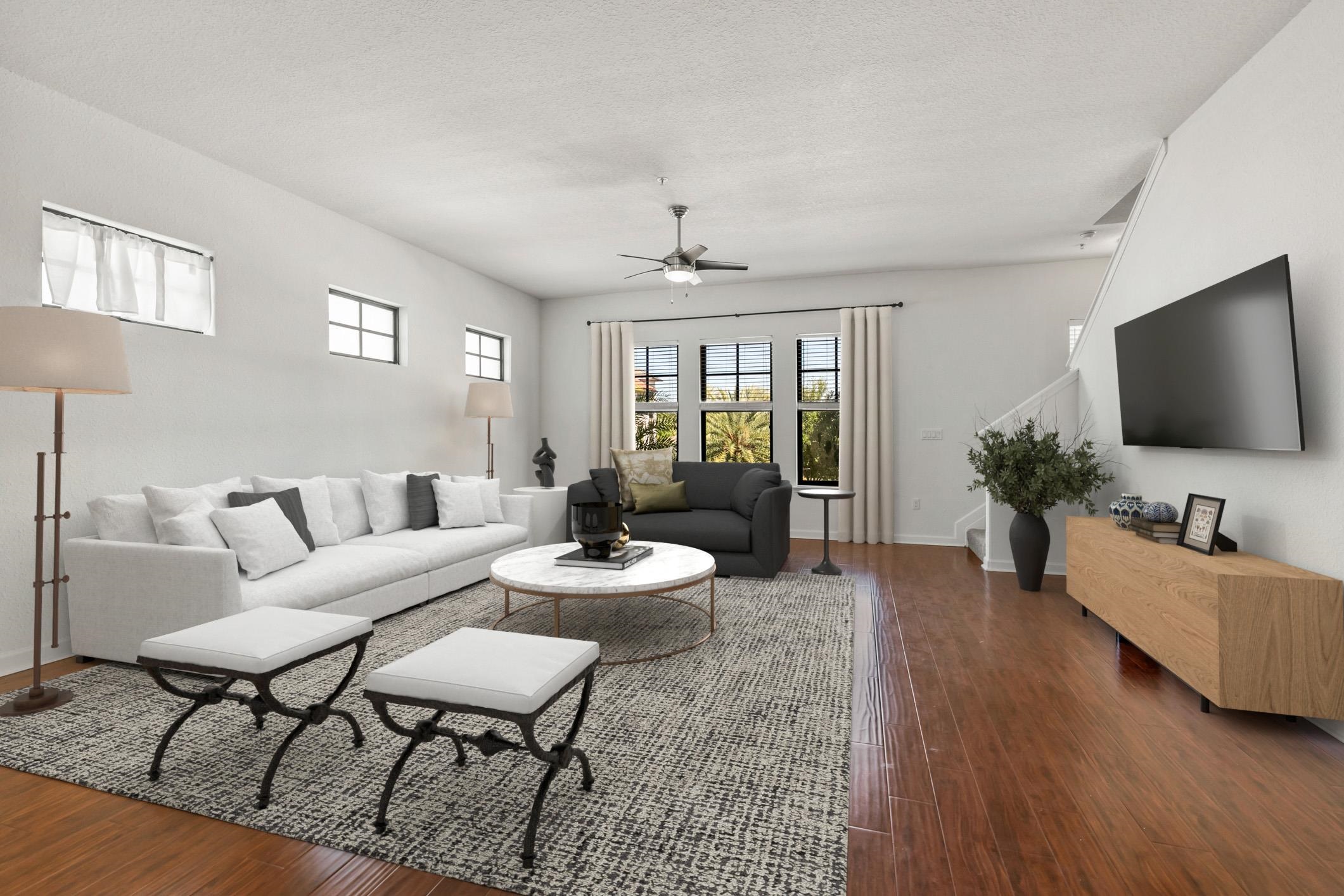 654 Market Street St. Augustine, FL 32095 - Photo 5 of 38 a living room with furniture a window and a flat screen tv