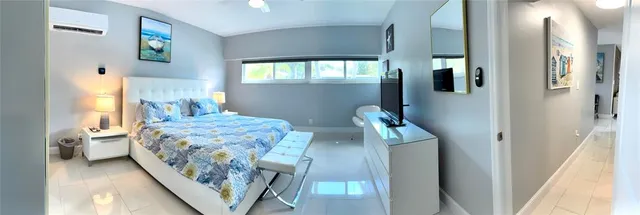 a bathroom with a window