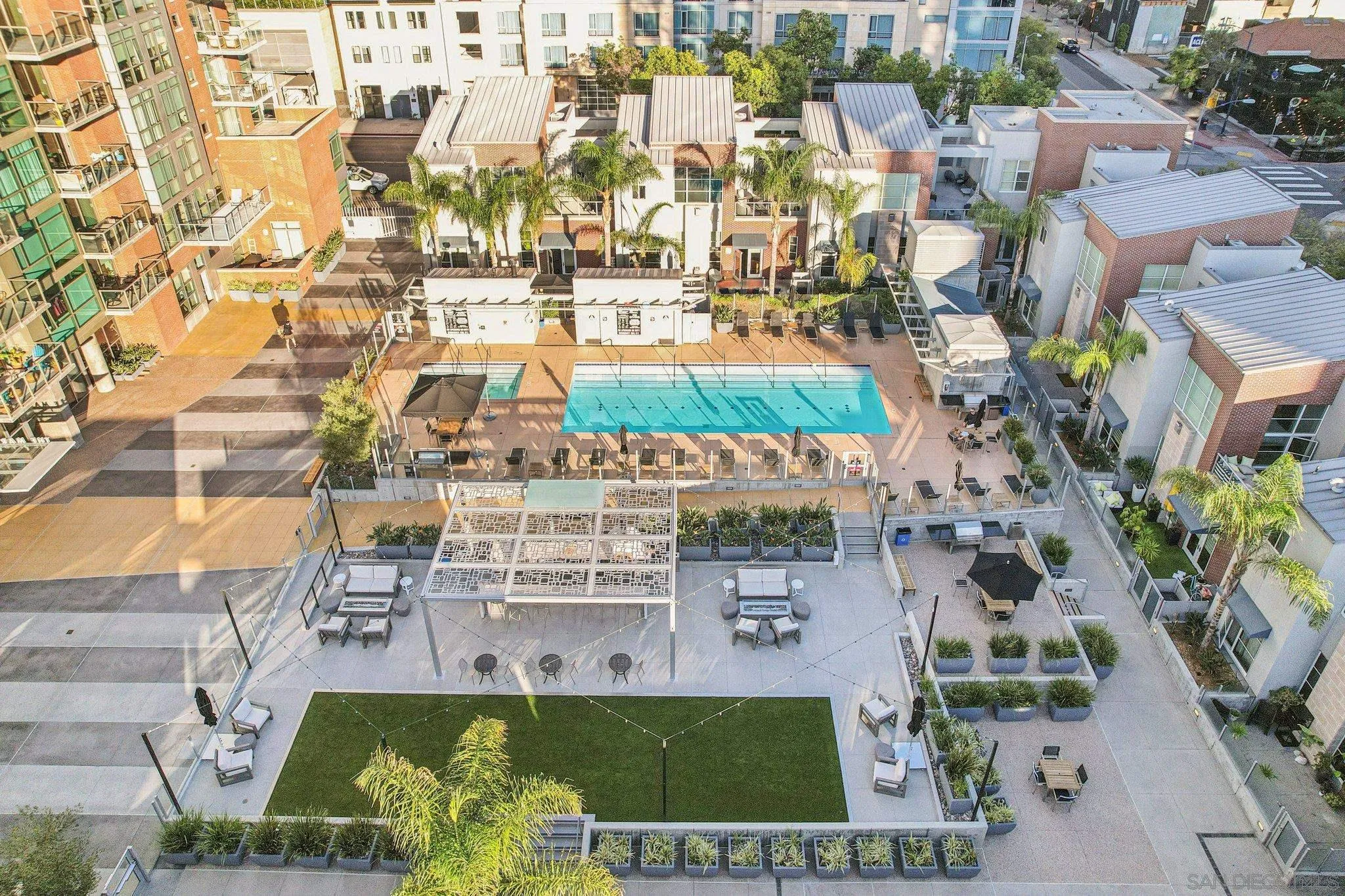 800 The Mark Lane, Unit 1606 San Diego, CA 92101 - Photo 38 of 50 an aerial view of residential building and lake view